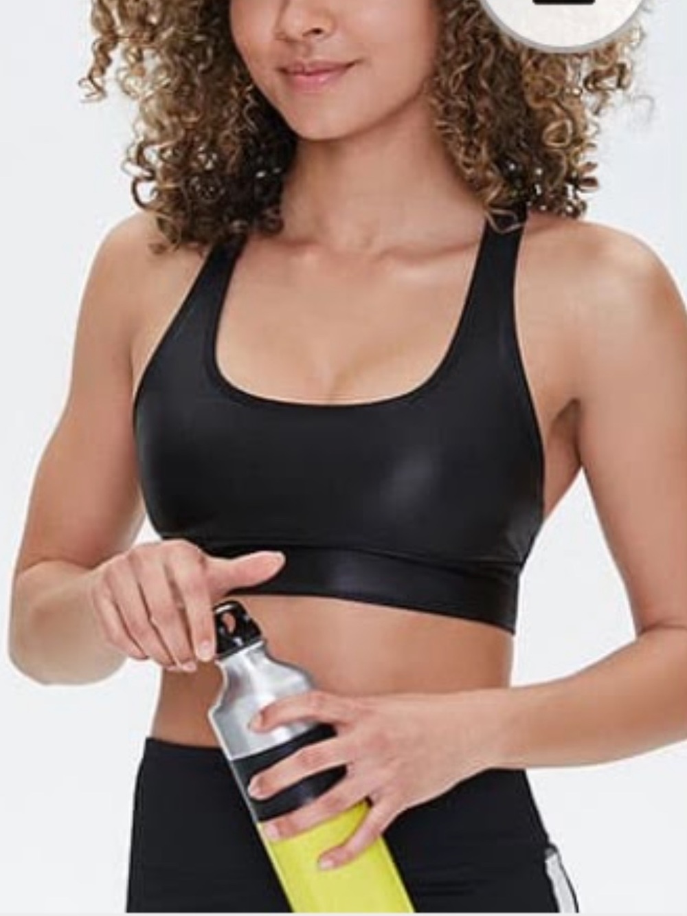 Shiny Black Women's Sports Bra Forever 21